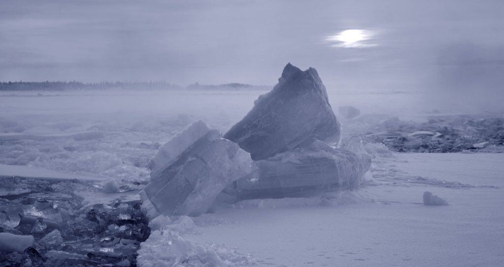 Breaking ice - grayscale